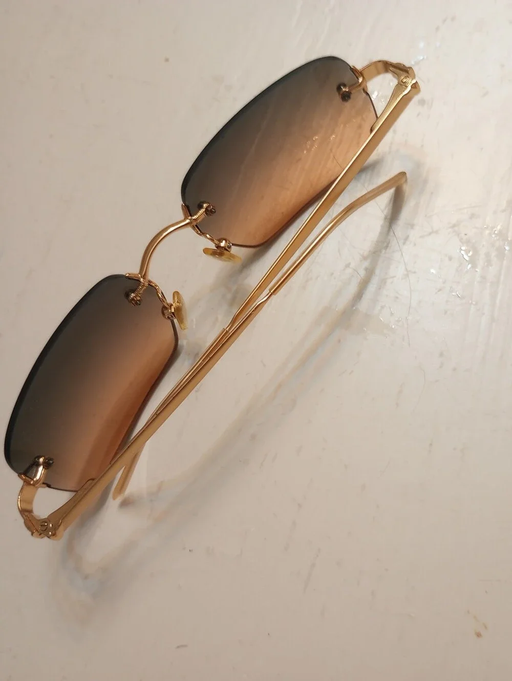 Emporio Armani Rimless Rectangular Sunglasses